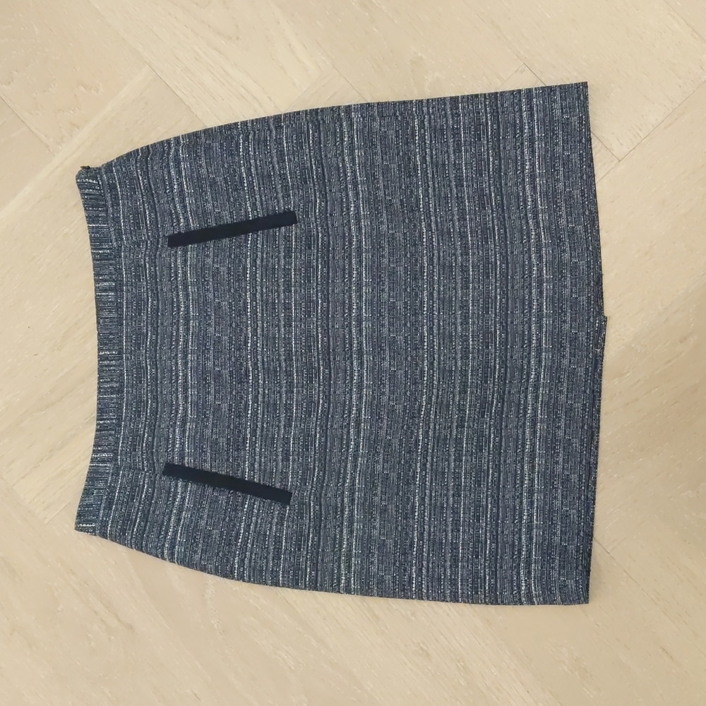 LOFT Blue Gray Textured Pencil Skirt